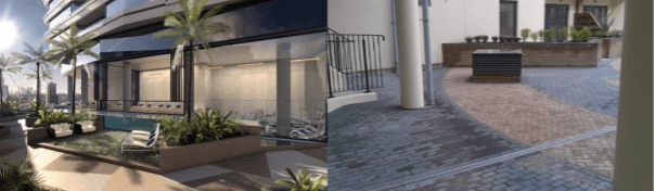 Podium Waterproofing service in progress