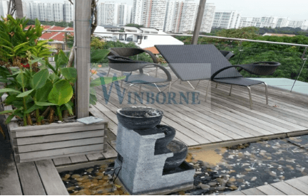 Water Feature Waterproofing service in progress